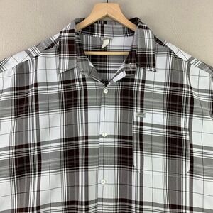 VTG CalTop Plaid Button Up Shirt Mens 3XL Brown Cholo Lowrider Short Sleeve